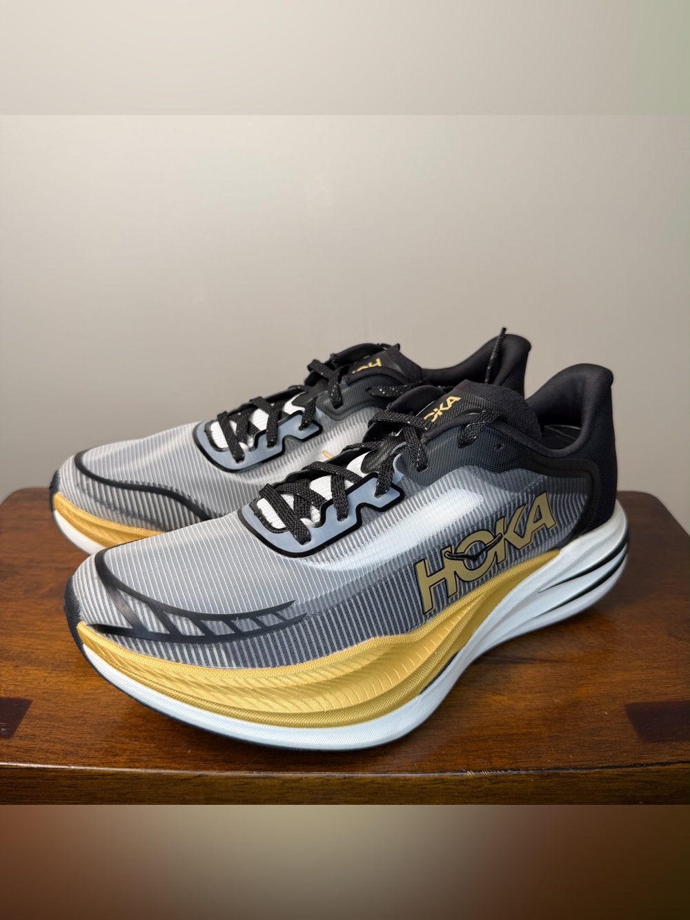 HOKA Cielo X1 2.0 Koshi Tan-Tan Black Gold Carbon Running Shoes M9 W10
